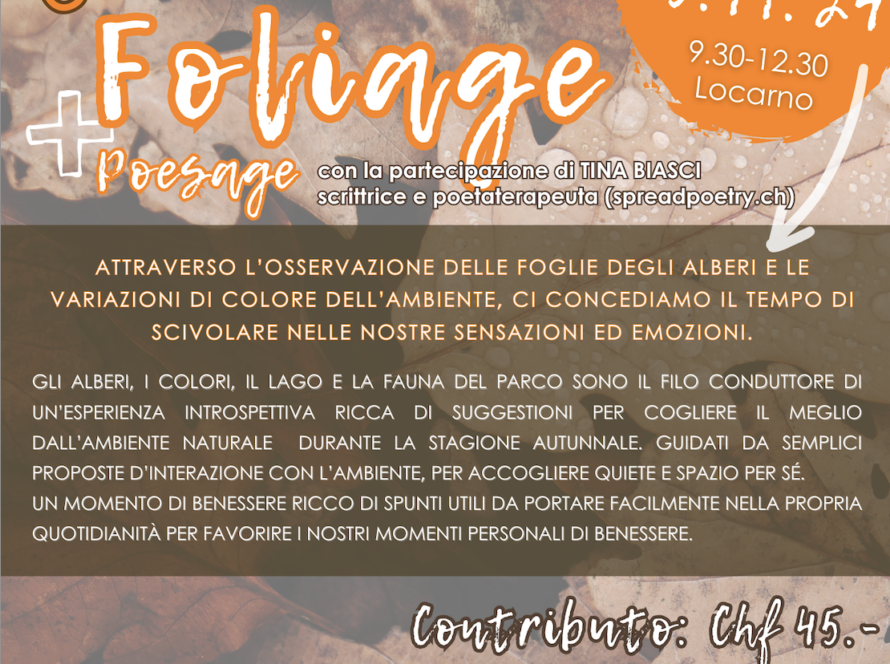 Forest Bathing Urban, Foliage e Poesage al Parco della Pace a Locarno, con Barbara Botticchio